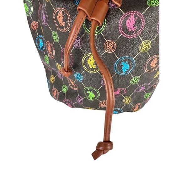 U.S. Polo Assn. Rainbow Logo Drawstring Backpack Purse – Cute & Functional - Picture 15 of 16